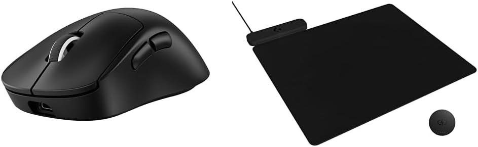 Logitech G Pro X Superlight 2 DEX Lightspeed Wireless Gaming Mouse + Powerplay 2 Wireless Charging Mouse Pad Bundle - Black