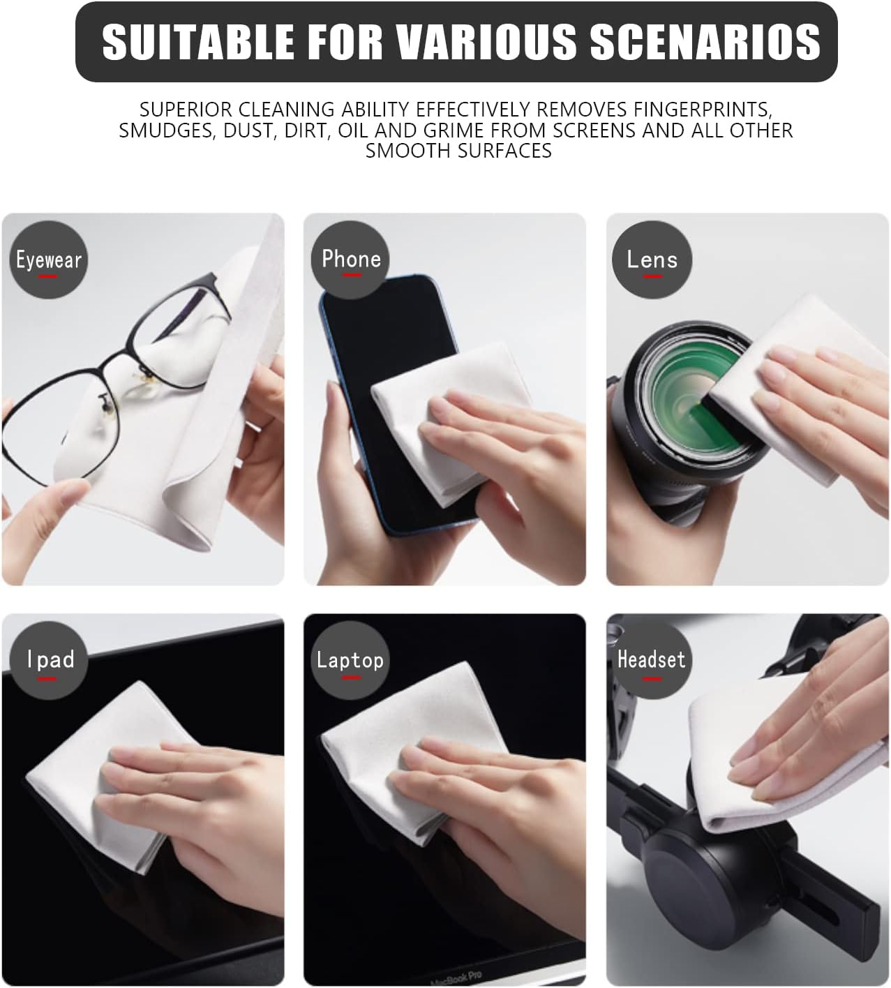 2 Pack Microfiber Liner Cleaning Cloth with Screen Keyboard Imprint Protection for MacBook Pro/AIR 13" 14" 2018-2025, Keyboard Protector Compatible MacBook Air 13 M4 M3 M2 M1/MacBook Pro 14 (M5- M1)