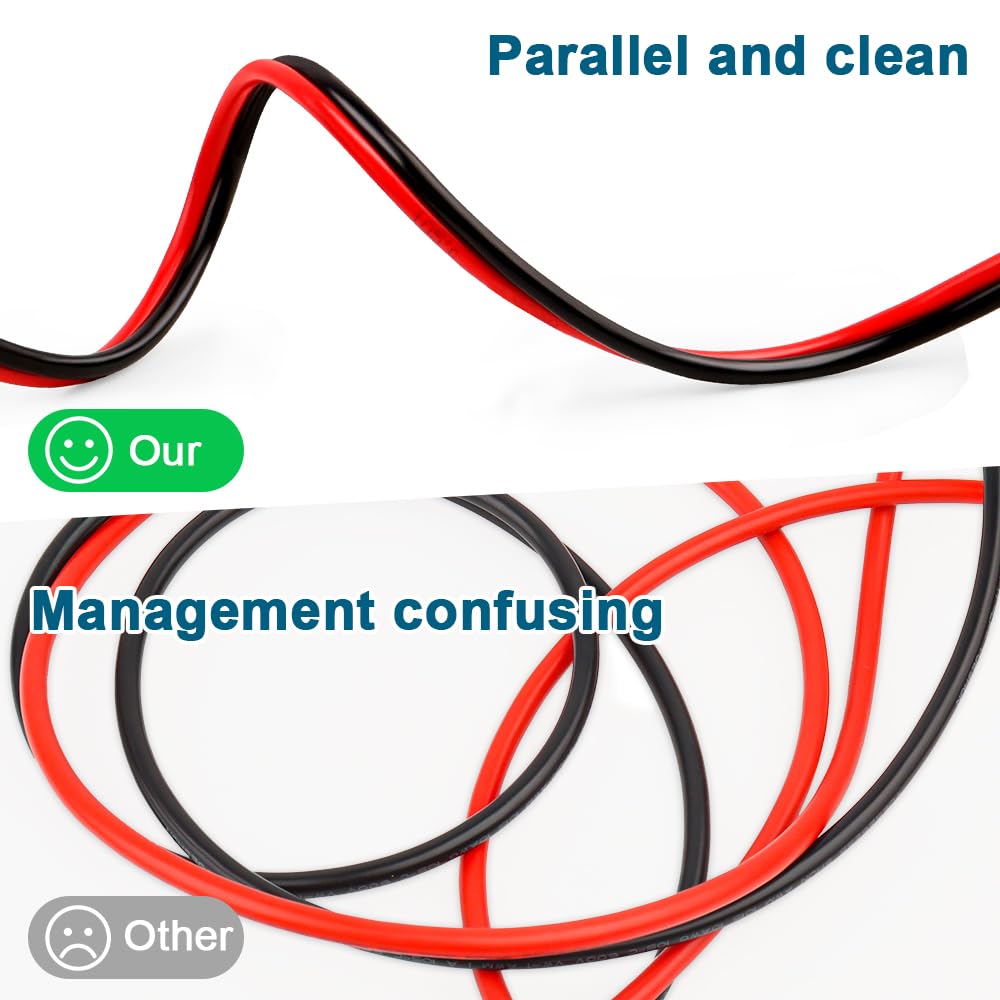 16 Gauge Wire 2 Conductors Copper Wire, 16 AWG Battery Cable Oxygen Free Copper Wire for Solar Panel, Automotive, Trailer, RV and Speaker (16 Gauge 100FT)