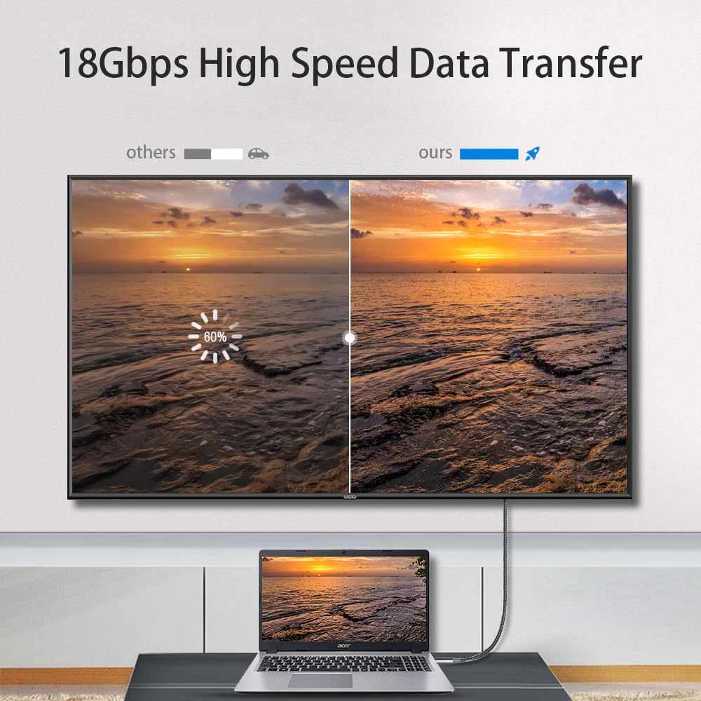 LEADSTAR HDMI Cable 4K 10 ft / 3m, High Speed HDMI 2.0 Cord Braided | 4K@60Hz, Ultra HD, 2160p, ARC, HDR, 3D, HDCP 2.2 | for Xbox, PS5, TV, Laptop, Monitor