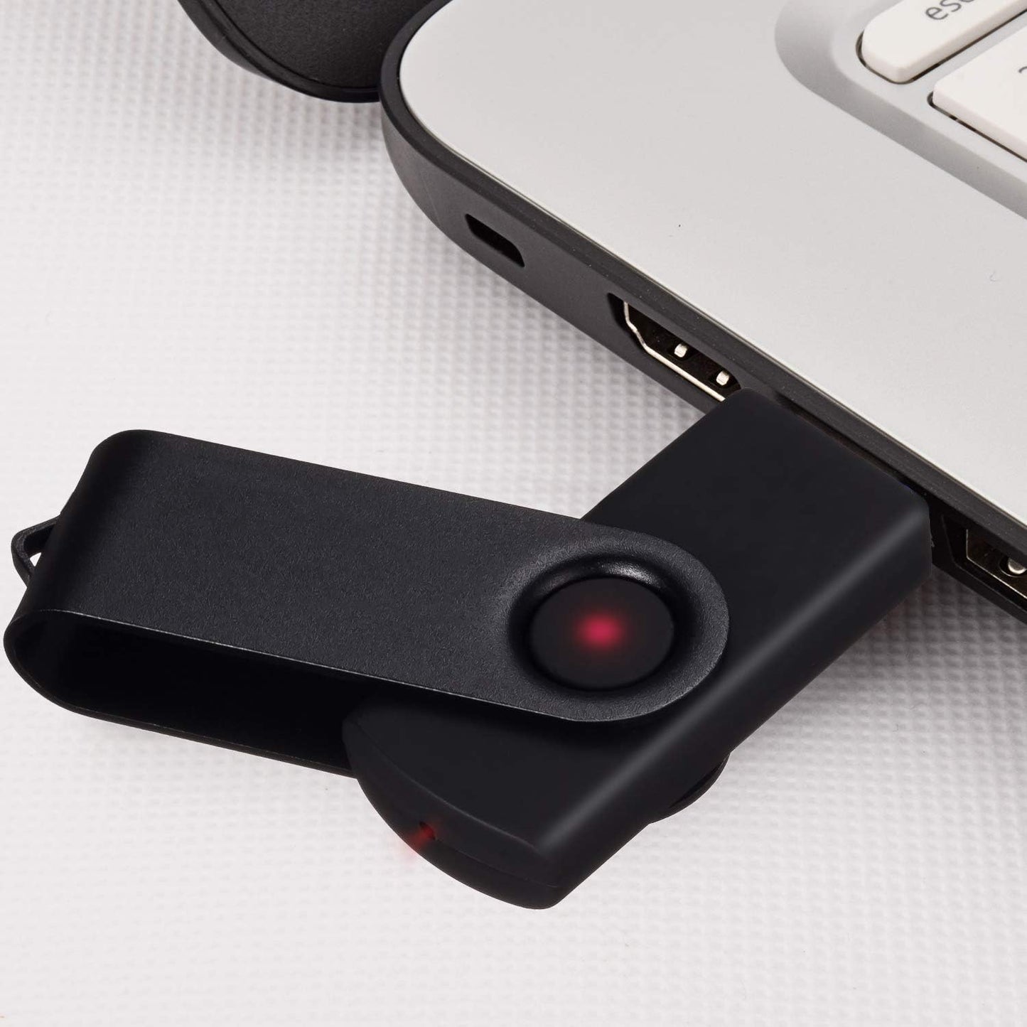 2 Pack 64GB USB 2.0 Flash Drive Memory Stick Thumb Drives Swivel Design(2 X 64GB: Black Silver)