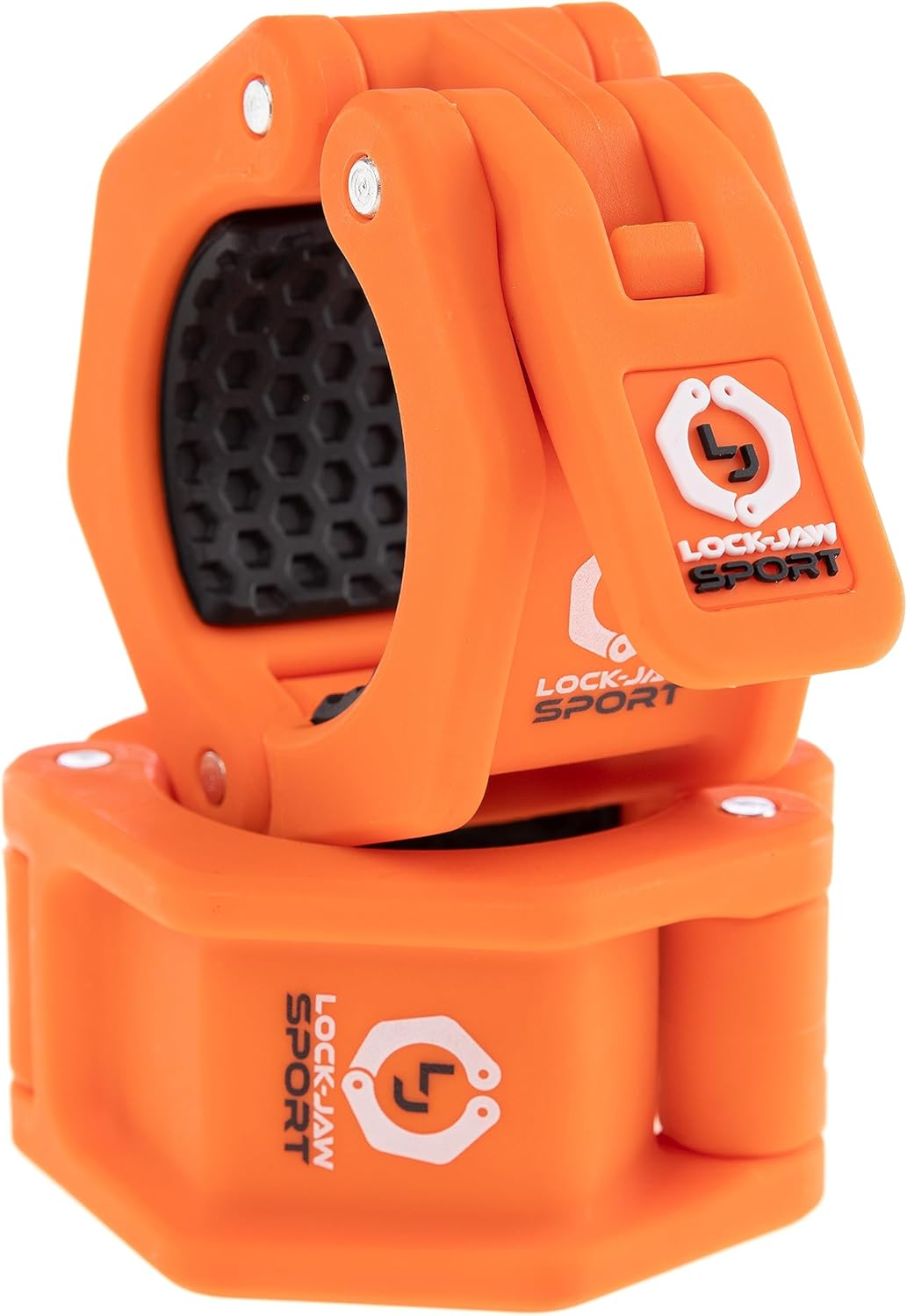Lock-Jaw Sport Olympic Barbell Collar - Quick Release Barbell Clamp (Orange)
