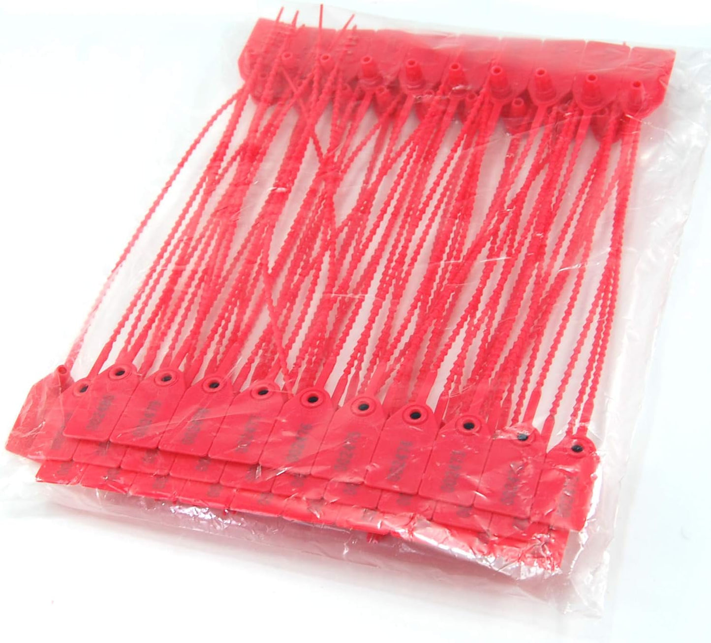 Leadseals(R) 1000 Plastic Tamper Seals, Zip Ties for Fire Extinguishers Pull Tite Security Tags Numbered Disposable Self-Locking Tie 250mm Length (Red)