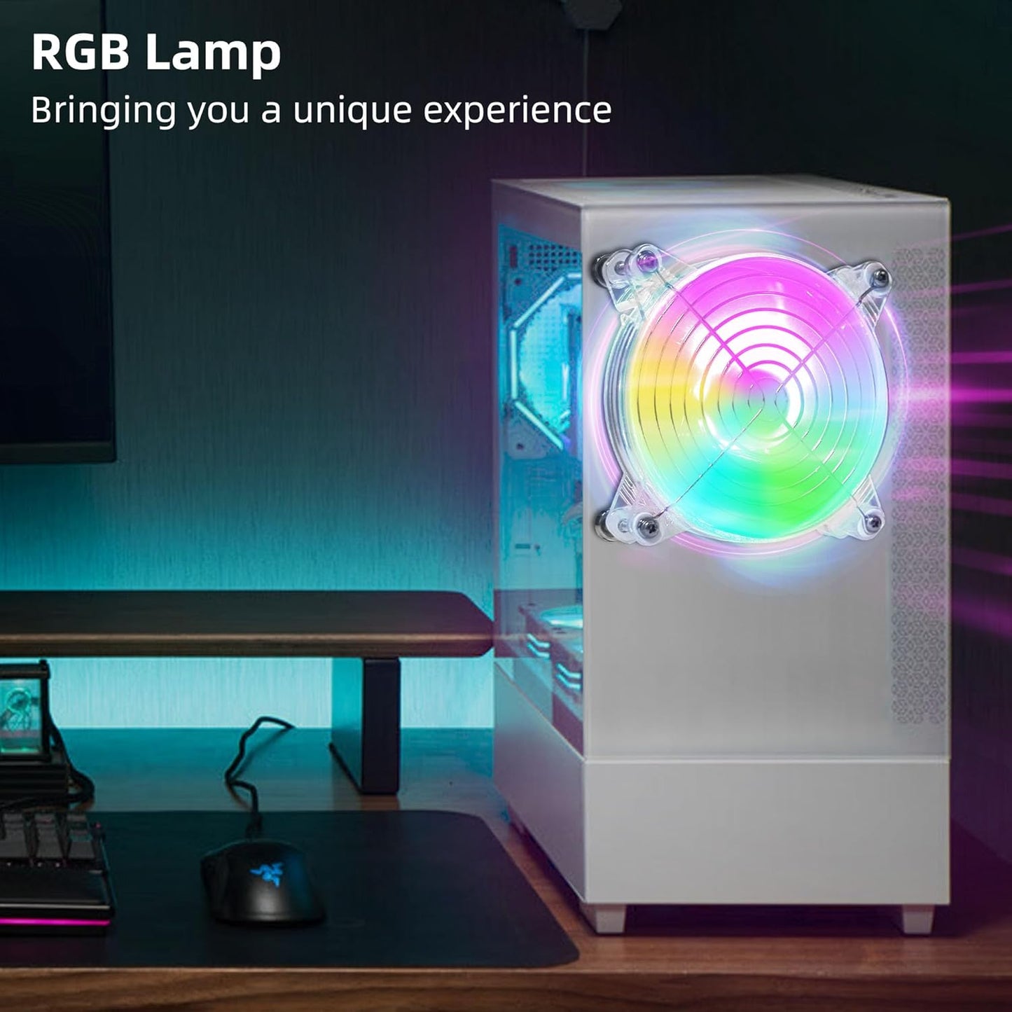 120mm 4.72" Small 5V USB RGB Fan with Magnetic Screws – Quiet LED PC Cooling Fan for Mini PC, Laptop, PS5, Xbox, TV Box, Cabinet, Server & Electronic Devices