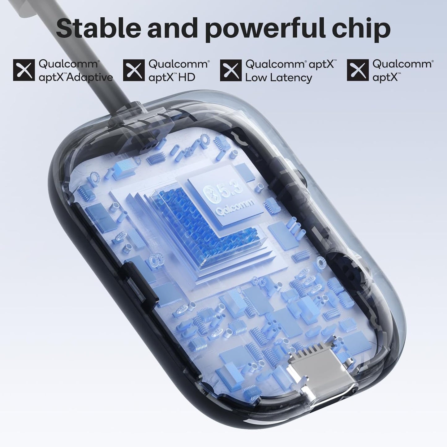 1Mii SafeFly Min+ Bluetooth Transmitter and Receiver,Bluetooth Adapter for Airplane, Supports to 2 AirPods/Headphones,Use with Any 3.5mm Jack on Airplanes, Gym, TVs, Car, Home, Boat(White)