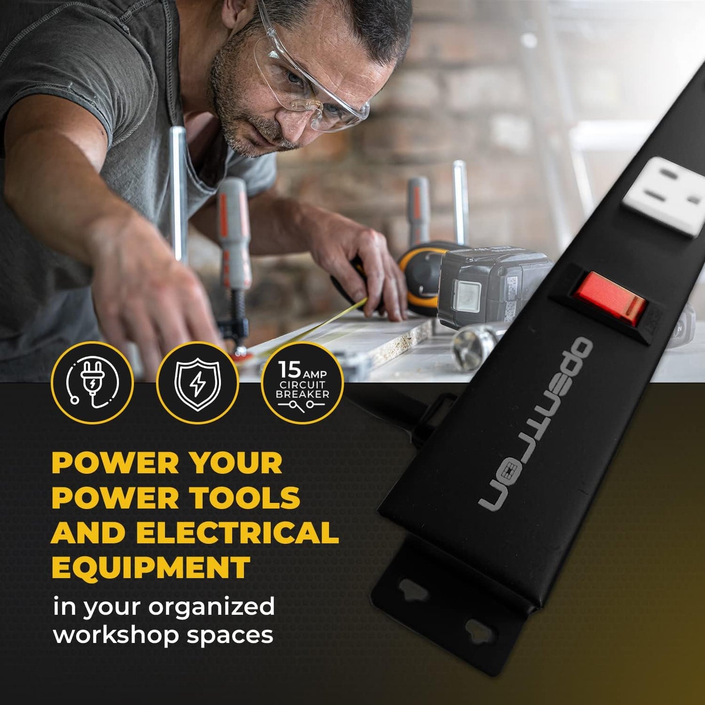 12 Outlets 4 Feet Body Heavy Duty Metal Surge Protector Power Strip (12 outlets 15 feet Power Cord 4 feet Body)