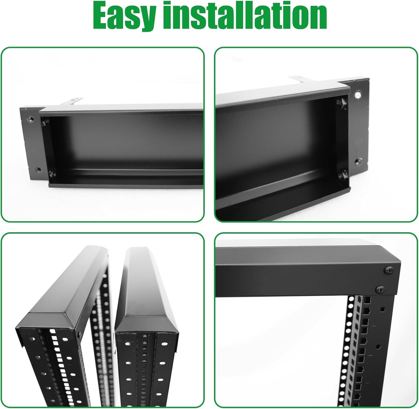 15U Server Rack/4-Post 19in Network Rack/Open Frame Rack with Wheels, Heavy-Duty Frame Cabinet/Adjustable Depth 15.75-13.75in GLOBALRACK(4POST-600-15U)