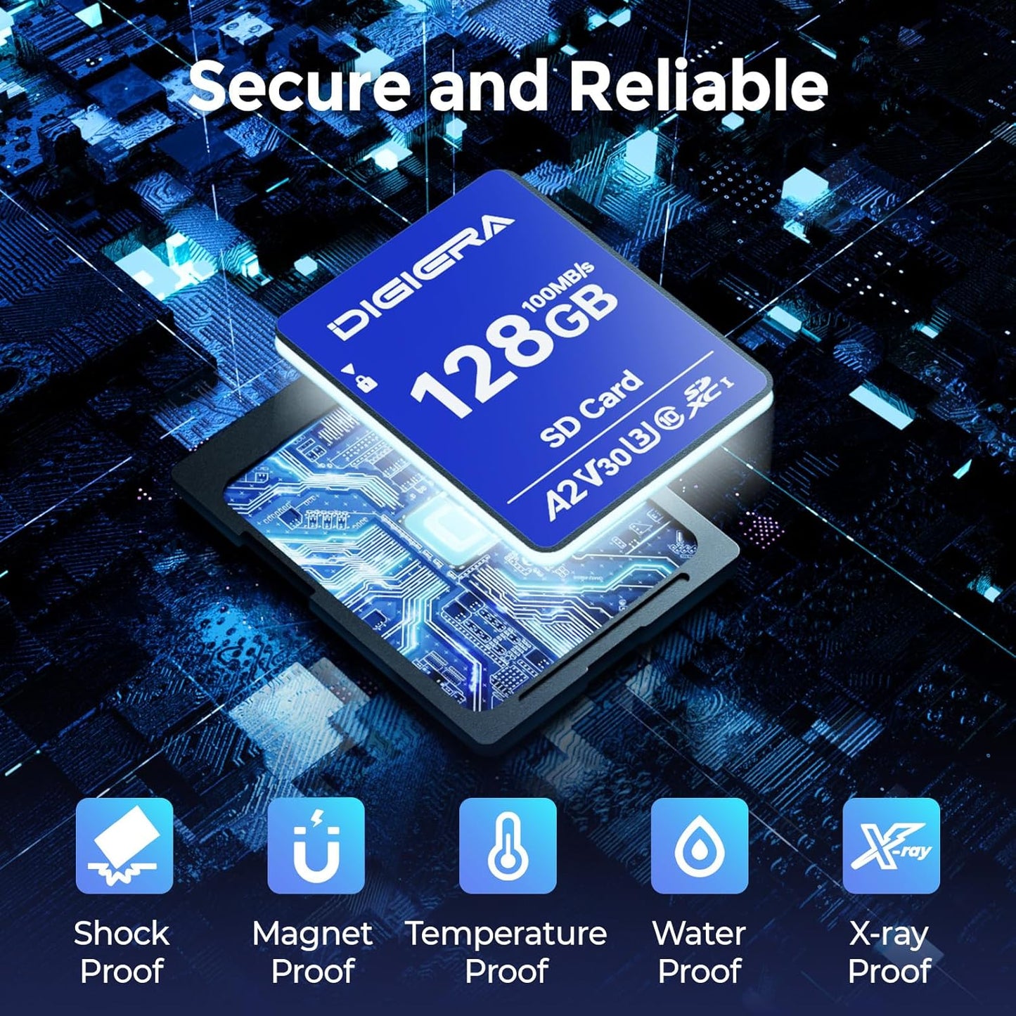 128GB CS100 SDXC UHS-I Memory Card - up to 100MB/s, C10, U3, V30, 4K UHD, SD Card for Computers, Digital Cameras, Home Theatre Devices, Car Navigation Systems (2 Pack)