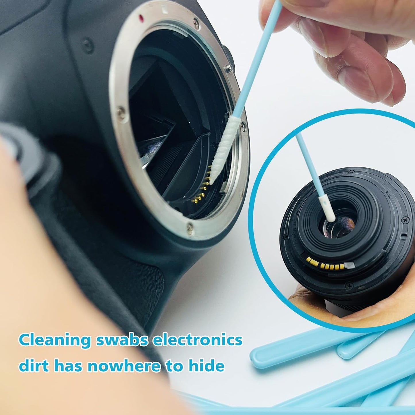 Lint-Free Foam Swab Sticks (9 Types 33 Pcs), Foam Tip Cleaning Swab Kit for Optical Instruments, Camera Lenses, Electronic Equipment, Car Detailing, Inkjet Printer Print Heads