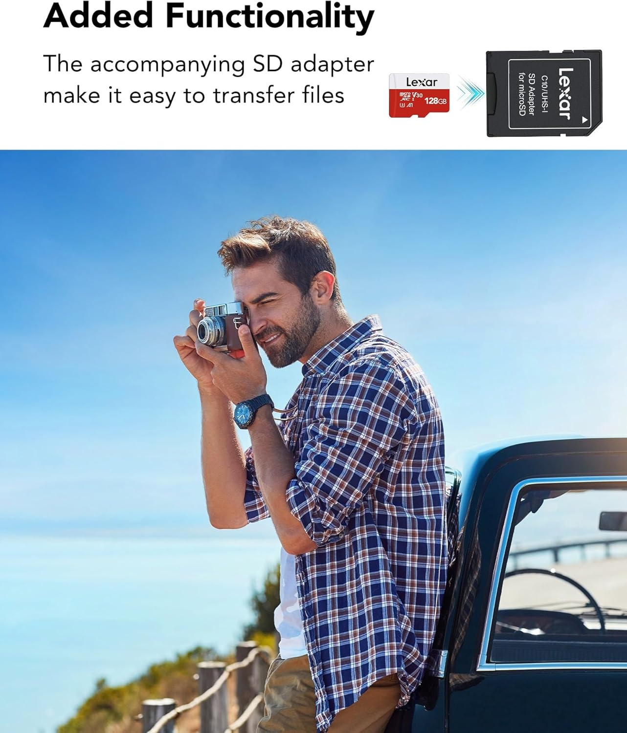 Lexar E-Series 128GB Micro SD Card 5 Pack, microSDXC UHS-I Flash Memory Card with Adapter, 100MB/s, C10, U3, A1, V30, Full HD, 4K UHD, High Speed TF Card