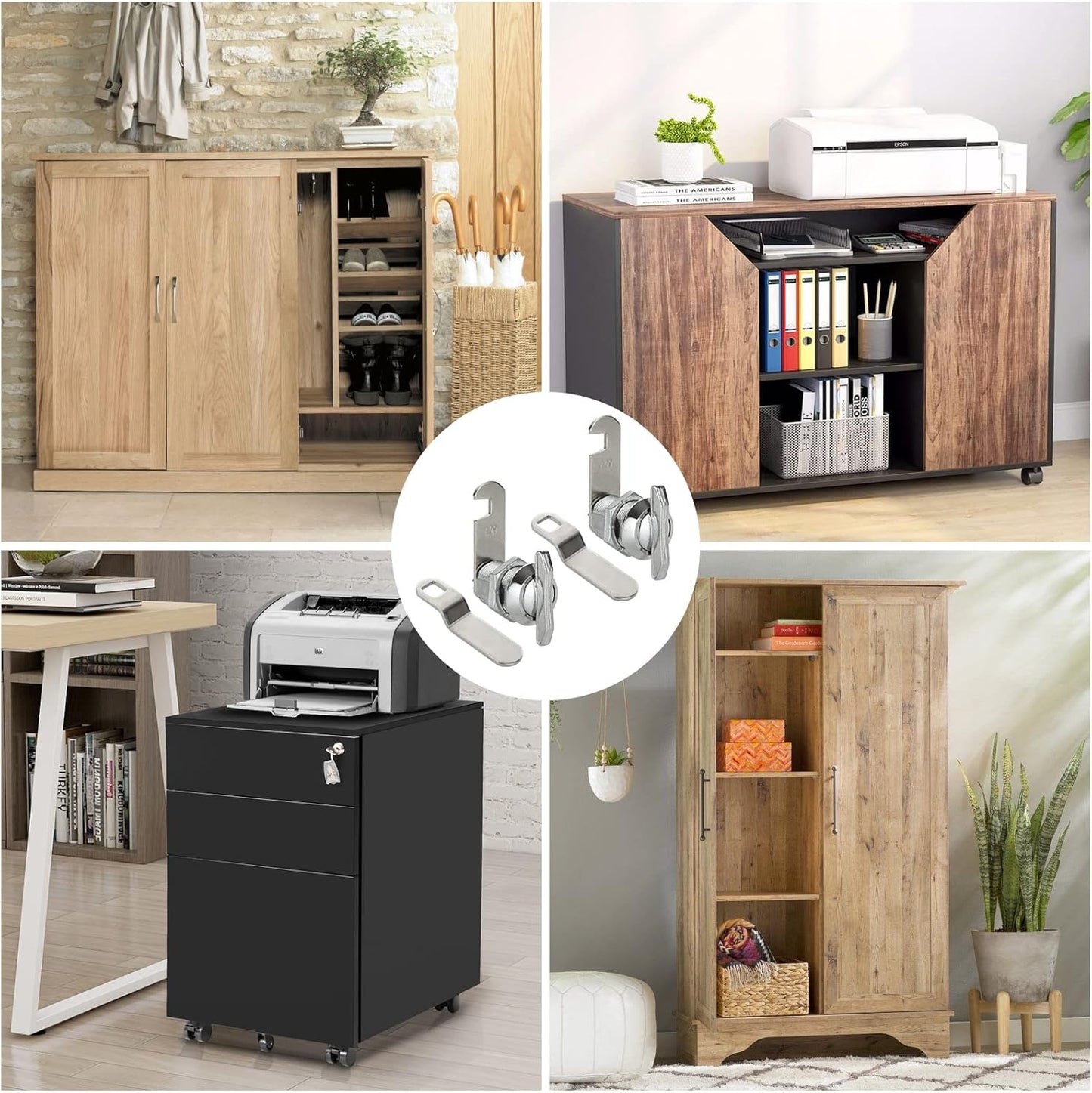 1" Thumb Operated Offset Cam Lock, 6Pcs Non-Locking Compartment Lock, RV Compartment Camper Storage Door, Vehicles, Cabinet Mailbox Drawer Replacement Cam Lock Silver