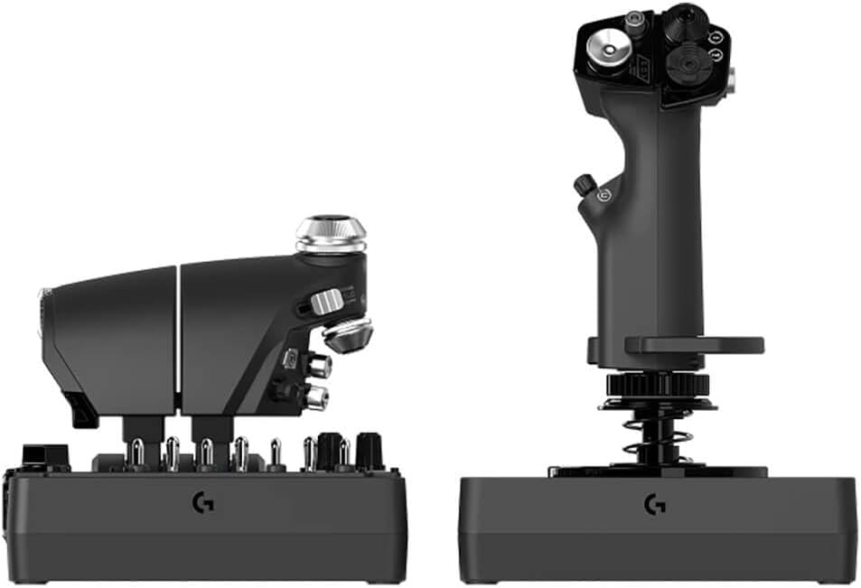 Logitech G X56 H.O.T.A.S Throttle and Joystick Flight Simulator Game Controller, 4 Spring Options, +189 Programmable Controls, RGB Lighting, 2x USB, PC - Black