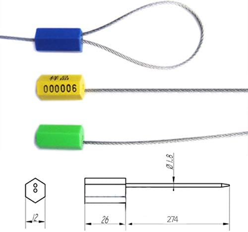 Leadseals(R) 500 Anti-Tamper Proof Security Cable Seals Disposable Self-Locking Padlock Shipping Security Tags Numbered(Pack of 500 PCS) (Green)