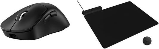 Logitech G Pro X Superlight 2 DEX Lightspeed Wireless Gaming Mouse + Powerplay 2 Wireless Charging Mouse Pad Bundle - Black