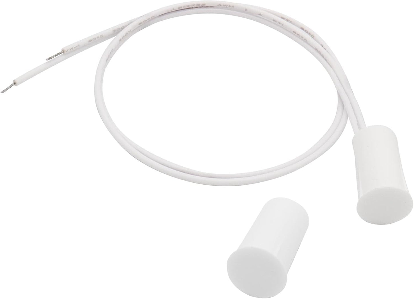 10PCS Recessed Wired Security Window Door Contact Sensor, Normally Closed NC, Door Alarm Magnetic Reed Switch with 2 Wire, ABS White, RC-33