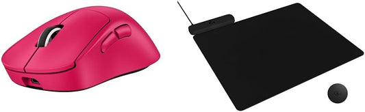 Logitech G Pro X Superlight 2 DEX Lightspeed Wireless Gaming Mouse + Powerplay 2 Wireless Charging Mouse Pad Bundle - Magenta