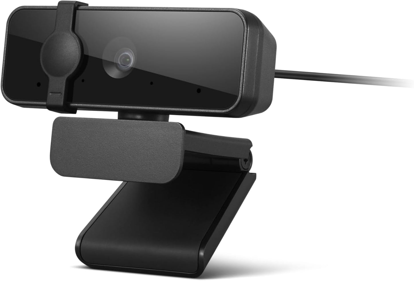 Lenovo HD 1080p Webcam (300 FHD)- Black w/ 95° Wide Angle, 360° Rotation Pan & Tilt, Dual Microphones, Privacy Shutter