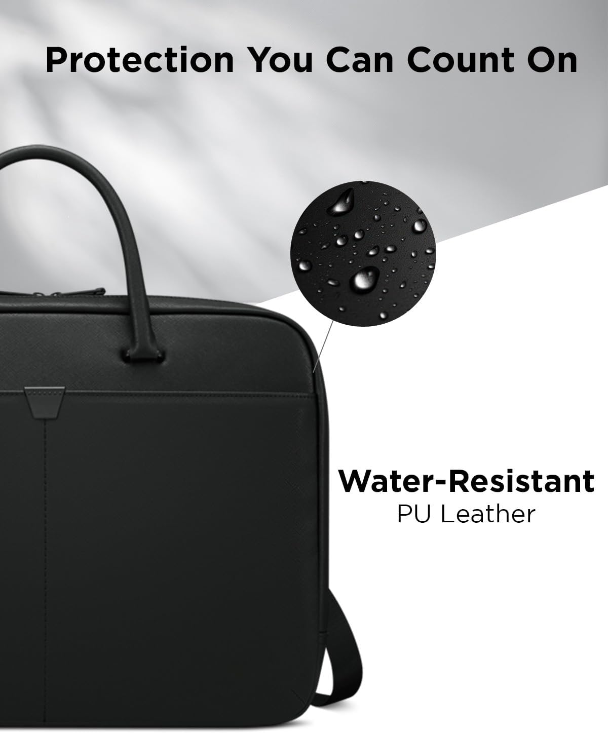 Lenovo 15.6-inch Laptop Bag (T200) - Water Resistant Leather Messenger Bag with Padded Device Compartment – Multi Compartment Professional Handbag with Shoulder Strap for Travel & Business