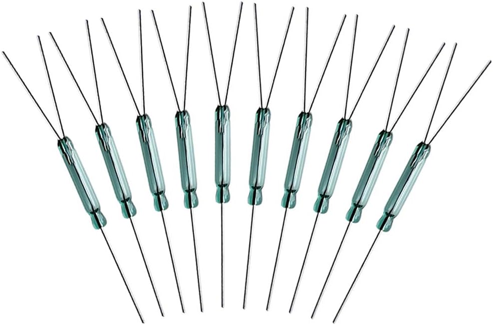 10pcs 4W 3 Pin Reed Switch Reed Contact Normally Open N/O N/C SPDT, Glass Reed Relay Magnetic Induction Switch (2.5mm x 14mm)
