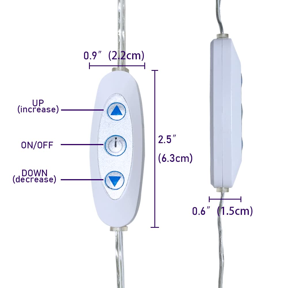 12V DC Sensitive Dimmer Switch for Led Light, Unique Female Male Led Dimmer Controller with 1 Female Power Jack Adapter, Brightness Adjustable for LED Strip Light, Neon Light, Neon Sign