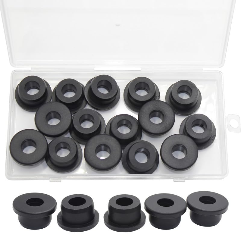 15 Pcs 3/4" Drill Hole, 3/8" ID Silicone Rubber Grommets for Wiring, Automotive Firewall Hole Plug, Top Hat Metal Wall Drywall Grommets for Vinyl Tubing in Hydroponic Irrigation Systems
