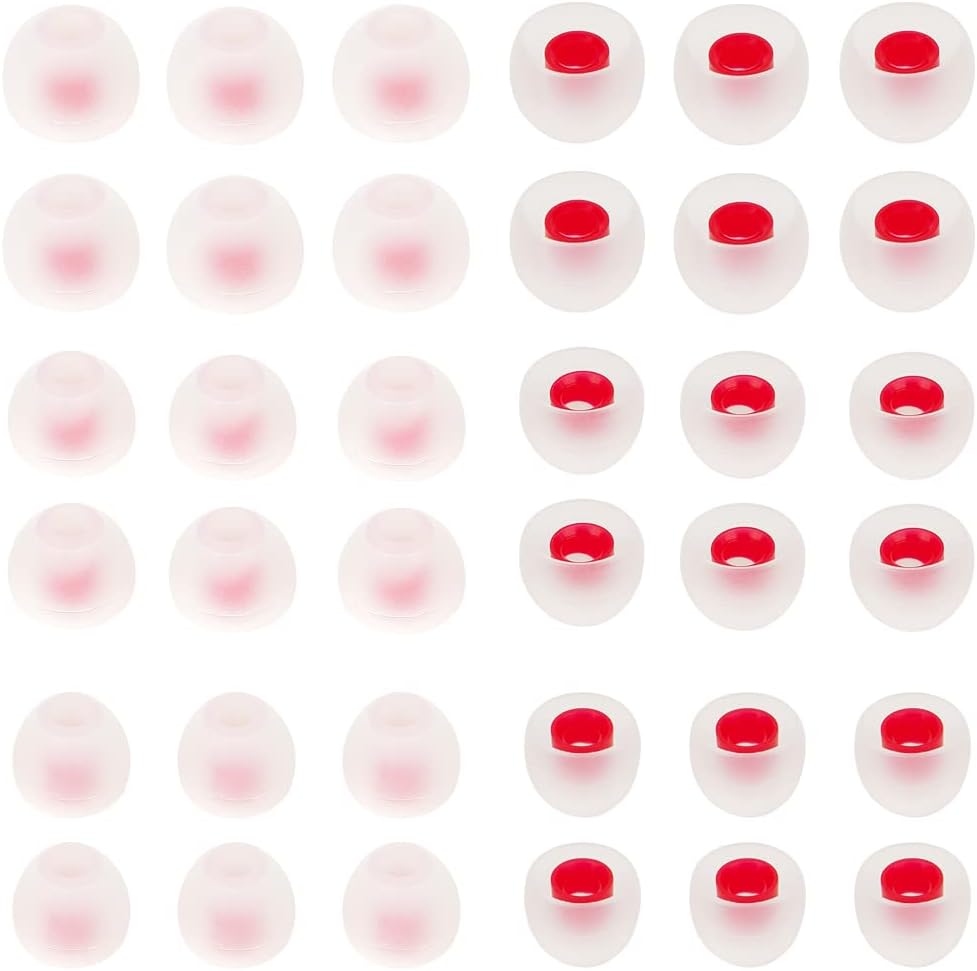 18 Pairs Silicone Earbud Tips Replacement Ear Tips for in- Ear Headphones Eartips (Inner Hole from 3.8mm-5.5mm Earphones) Earbud Replacement Tips Earbud Cap S M L