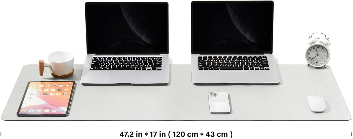 Large Cork Desk Mat - 47.2"x 17" Desk Pad for Office and Home - Ideal for Large Mouse Pad and Desk Mats on Top of Desks(White)