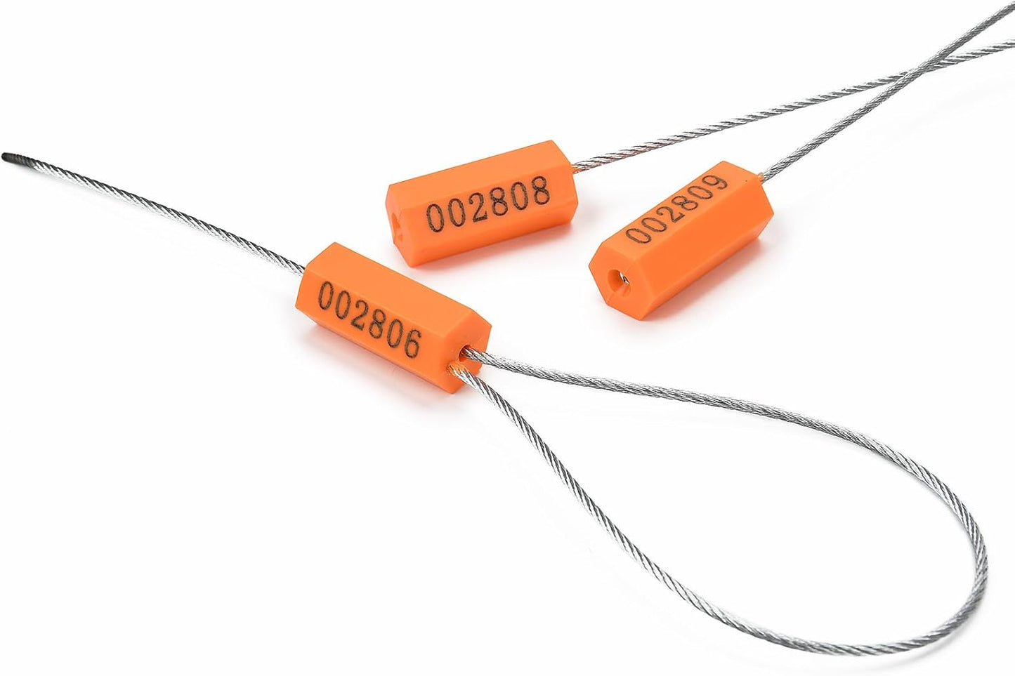 1000PCS Steel Cable Seals Metal Security Seal Numbered Metal Truck Trailer Seals Security Tags Tamper Evident Tags Container Seals Pull Tight Steel Wire Seals