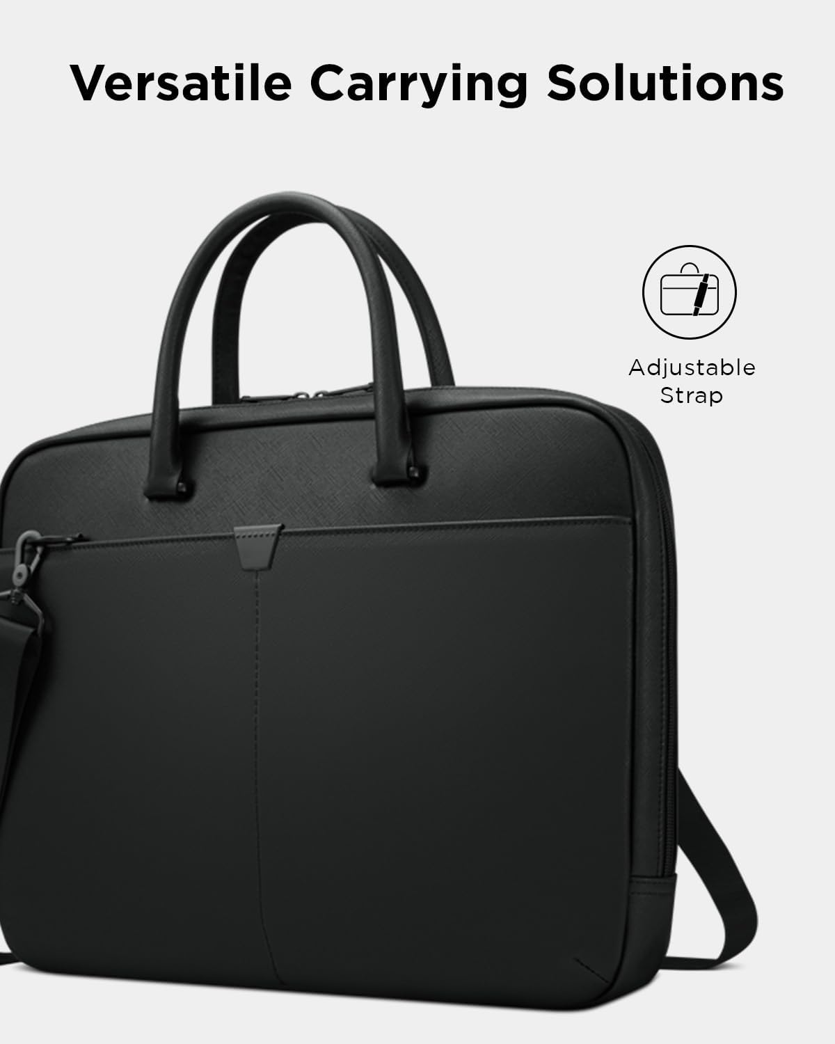 Lenovo 15.6-inch Laptop Bag (T200) - Water Resistant Leather Messenger Bag with Padded Device Compartment – Multi Compartment Professional Handbag with Shoulder Strap for Travel & Business