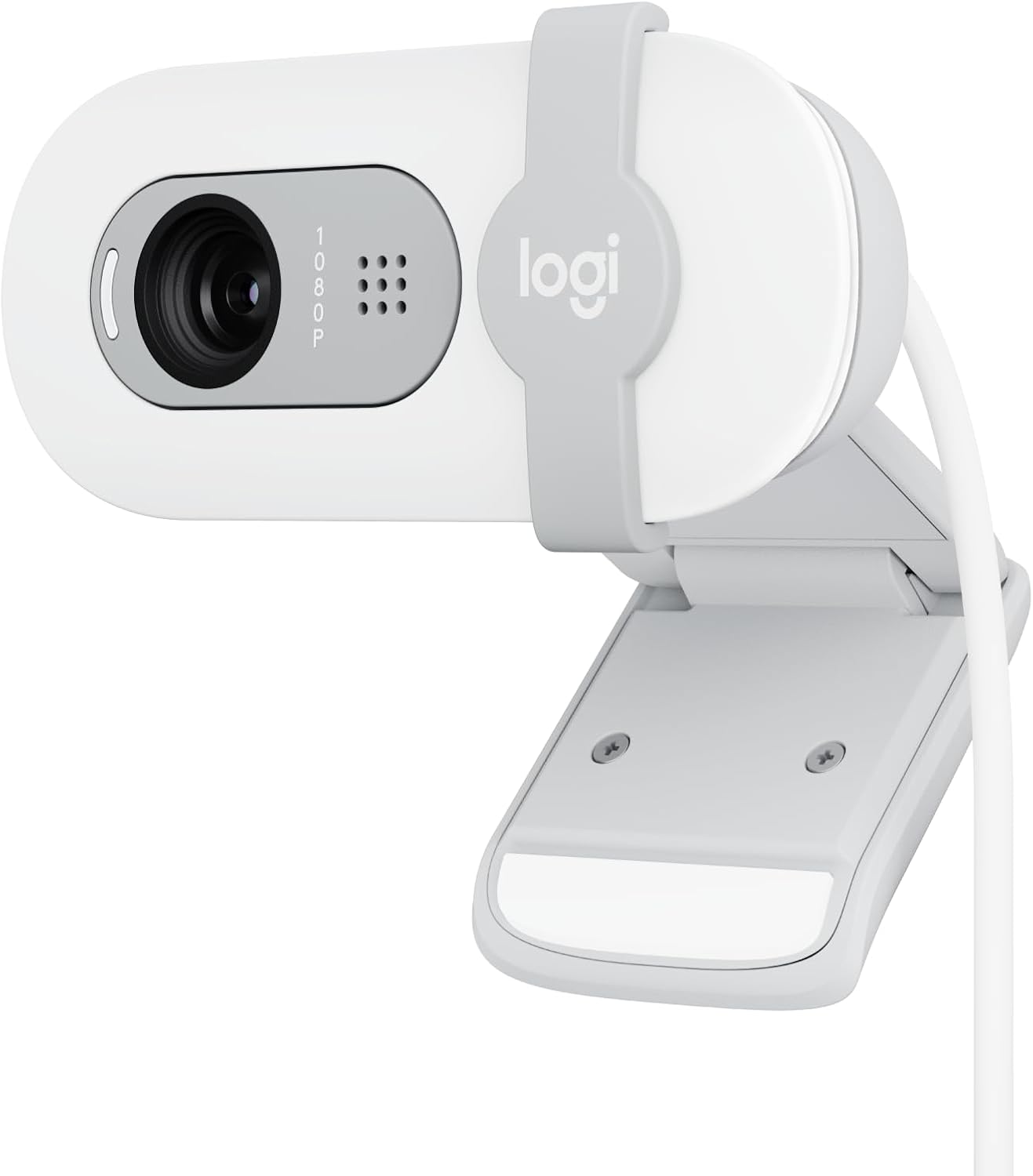 Logitech Brio 100 Full HD 1080p Webcam for Meetings, Streaming, Desktop, Laptop, PC - Built-in Mic, Shutter, USB-A, Teams, Zoom - Off-White