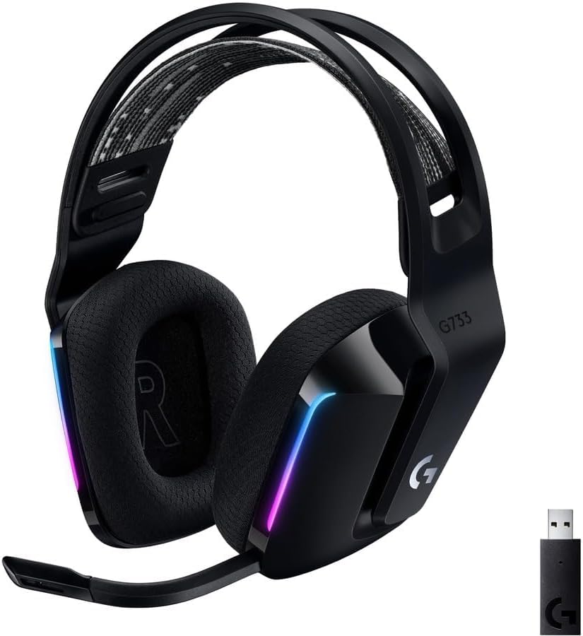 Logitech G733 Lightspeed Wireless Gaming Headset +Yeti GX Dynamic RGB Gaming Microphone with LIGHTSYNC, USB - Black