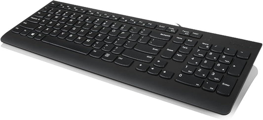 Lenovo 300 USB Keyboard, Wired, Adjustable Tilt, Ergonomic, Windows 7/8/10, GX30M39655, Black