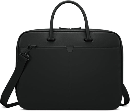 Lenovo 15.6-inch Laptop Bag (T200) - Water Resistant Leather Messenger Bag with Padded Device Compartment – Multi Compartment Professional Handbag with Shoulder Strap for Travel & Business