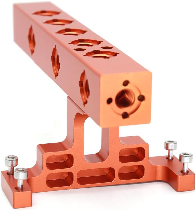 Lightweight Top Handle, Camera Top Handle Grip, Universal Handle with 5X 3/8'' Screw Adapters for DSLR Camera Rigs - Orange