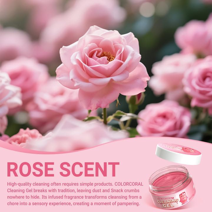 2 Pack Car Cleaning Gel Reusable Auto Slime Cleaner,Rose Scent Dust Cleaning Gel Keyboard Slime for Car Interior Air Vent Cleaner, Auto Detailing kit Tools Accessories,Gifts for Men Women,200g,Pink