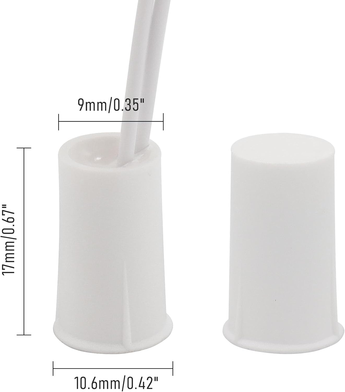 10PCS Recessed Wired Security Window Door Contact Sensor, Normally Closed NC, Door Alarm Magnetic Reed Switch with 2 Wire, ABS White, RC-33