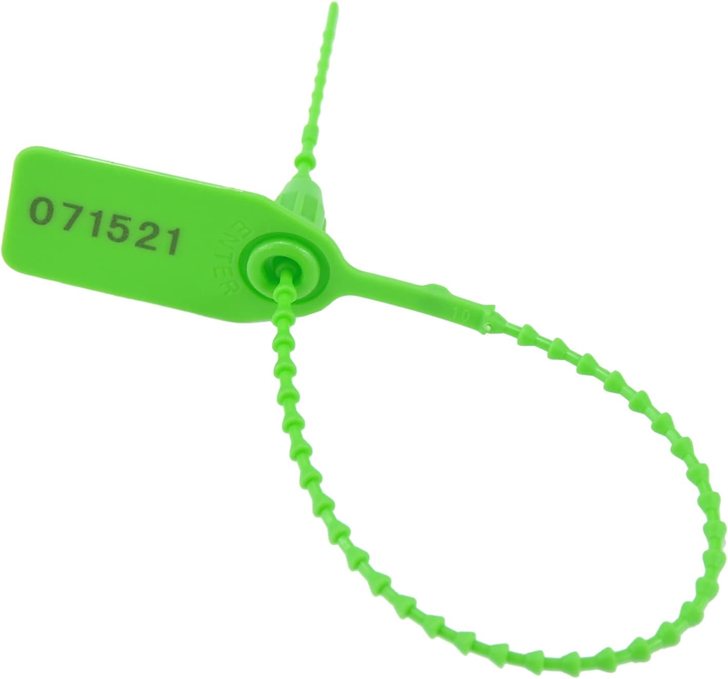 Leadseals(R) 1000 Green Numbered Security Tags Plastic Tamper Proof Seals, Zip Ties for Fire Extinguishers Pull-Tite Disposable Self-Locking Safety Plastic Signage Locks - Ties - Labels 250mm Length