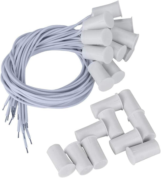 10Pcs 100VDC Recessed Door Sensor, 15mm-5mm Door Magnetic Reed Switch for Home Security Alarm Systems, Door Magnetic Sensors for Alarm Control Panels GND Port and N.C. Port