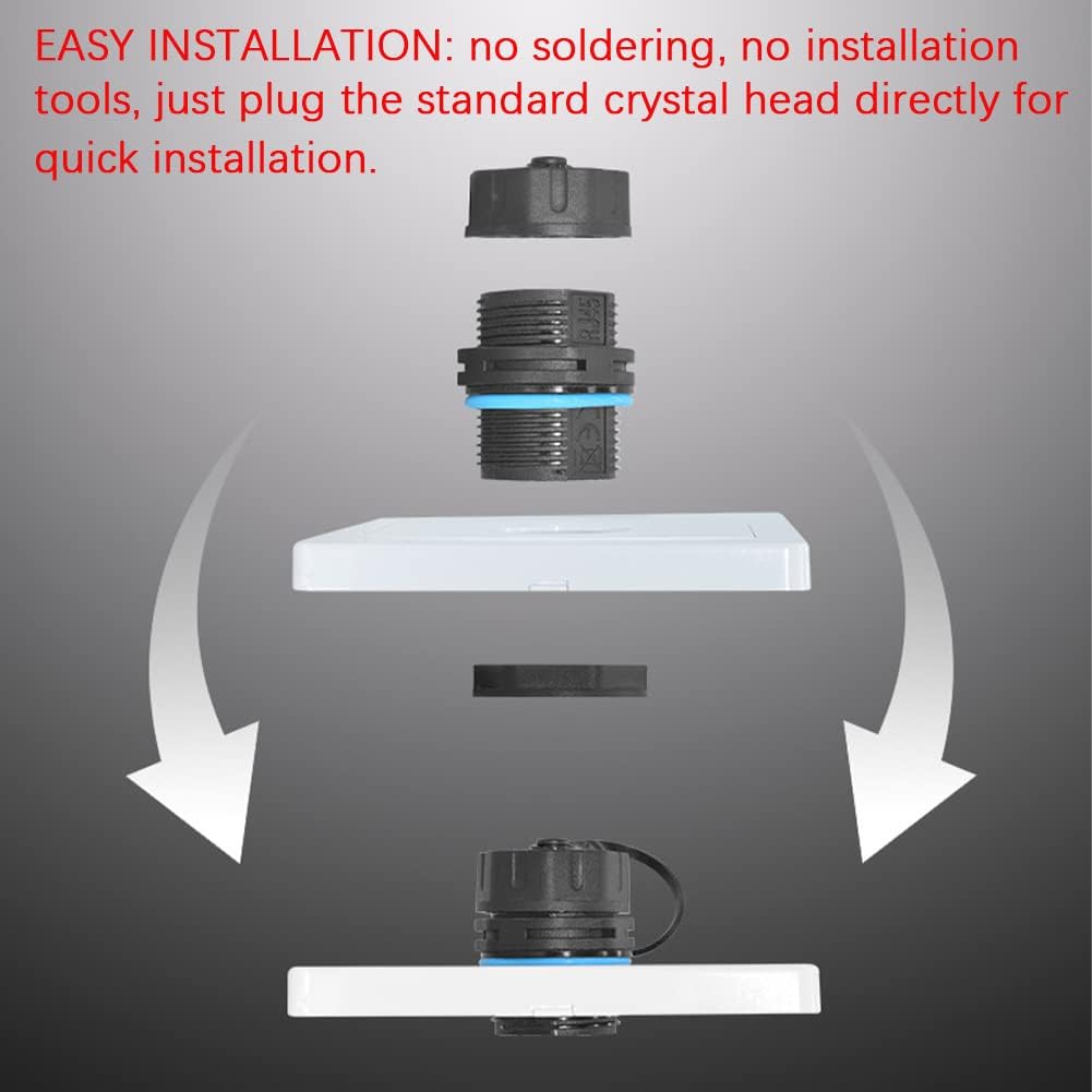 10PCS Panel Mounting Shielded CAT6 RJ45 Waterproof Connector Cat5/5e/6 8P8C Ethernet LAN Cable Coupler Double Head Adapter with Waterproof/Dust Cap