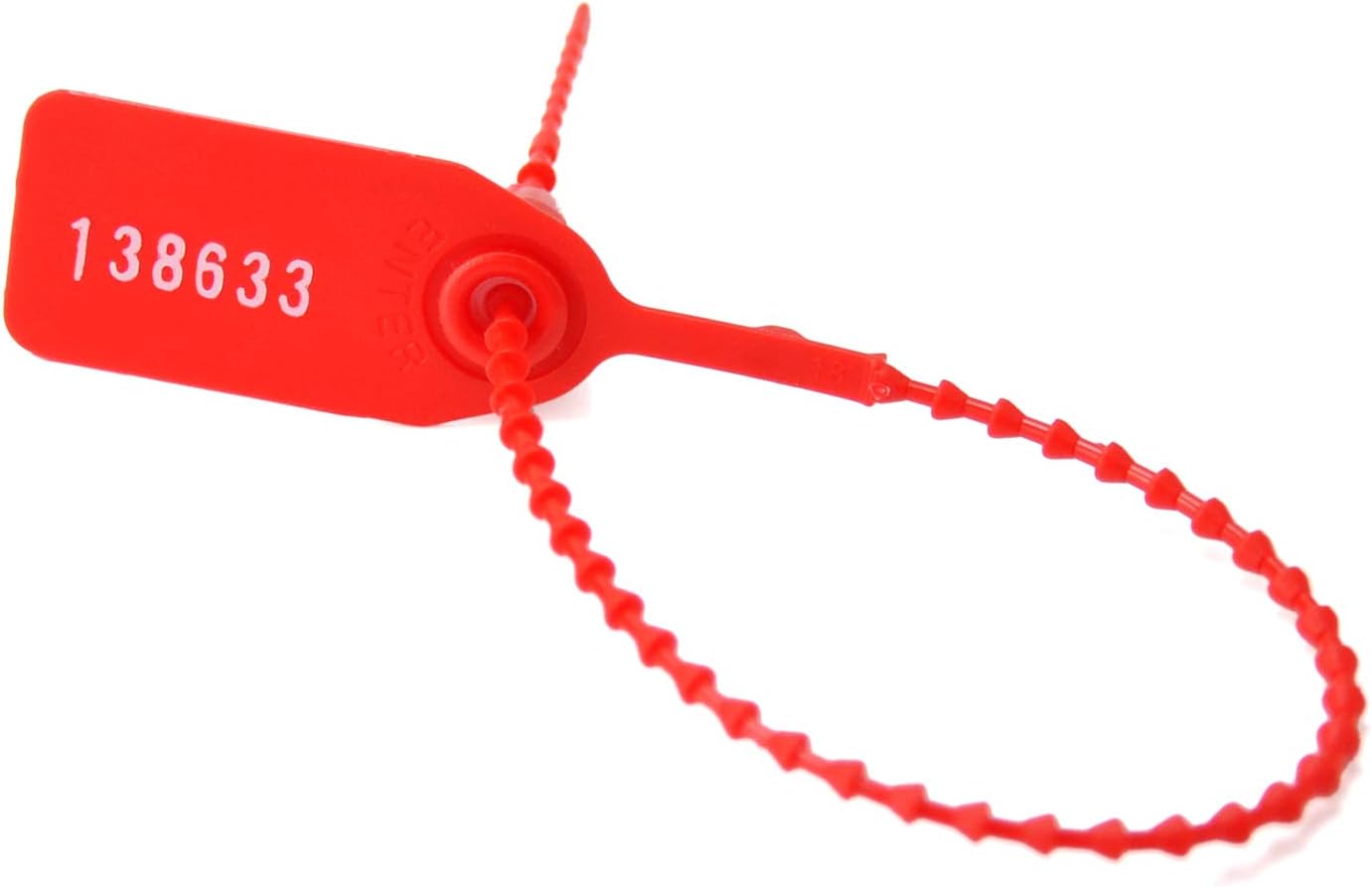 Leadseals(R) 1000 Plastic Tamper Seals, Zip Ties for Fire Extinguishers Pull Tite Security Tags Numbered Disposable Self-Locking Tie 250mm Length (Red)
