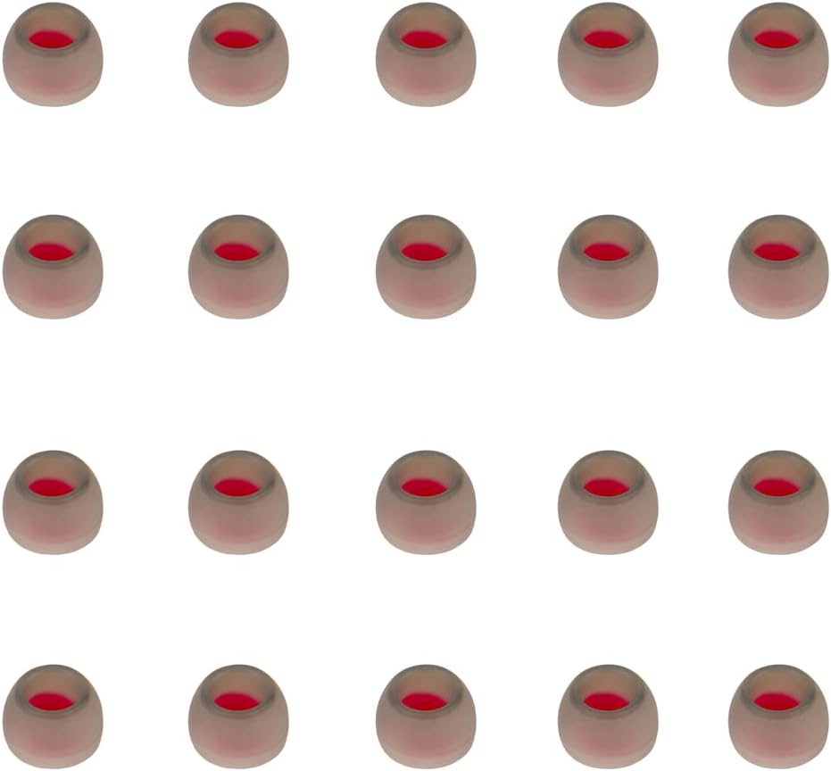 10 Pairs Small Earbud Tips Replacement Ear Tips for in- Ear Headphones Ear Bud Covers Silicone Earbuds Rubber Tips (Clear Red)