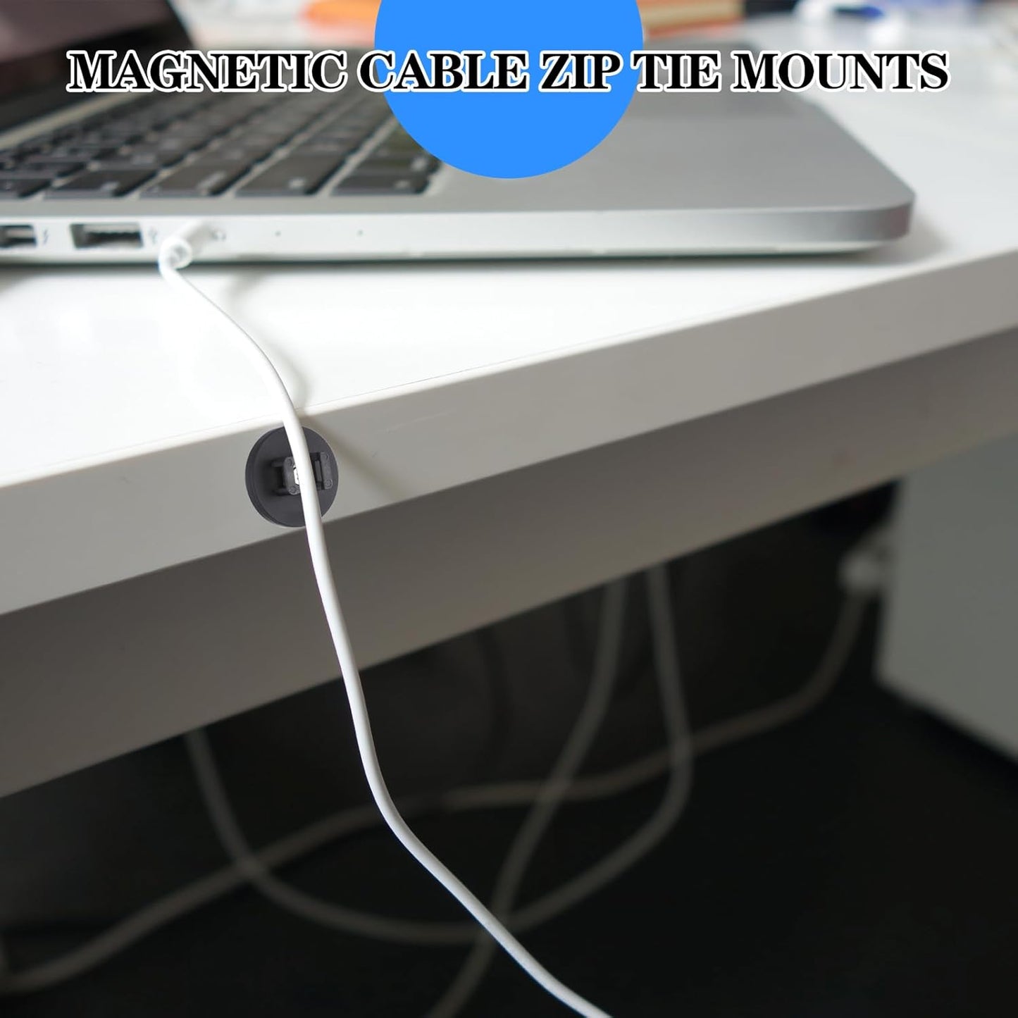 15 Pcs Magnetic Cable Clips Zip Tie Mount Base Black Magnetic Wire Holder Multipurpose Cable Ties Mount Wire Clips Management Base Electrical Cable Ties Supplies for Cable Wire