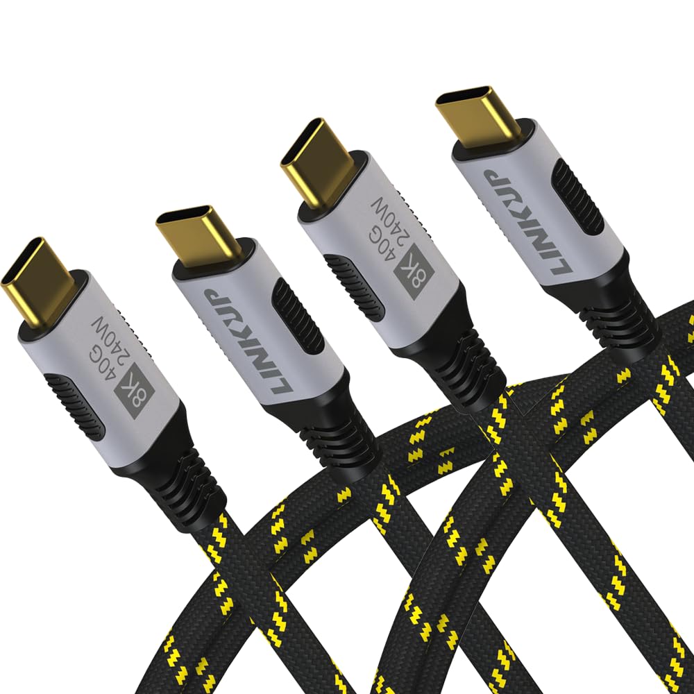 LINKUP USB 4.0 USB C to USB C Cable | Thunderbolt 4/3 Compatible | Type C Charger for MacBook and iPhone | 240W Fast Charging | 40Gbps Data Transfer | 8K@60Hz Display Cord | Use with all USB C devices
