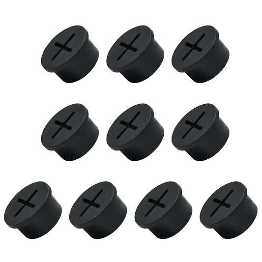 10Pcs Desk Grommet, 3/4" (20mm) Black Silicone Cord Hole Cover, Flexible Rubber Wire Grommets, Wall Grommets for Cables Management, Table, Countertop, Cabinets and Furnitures Wire Organizer