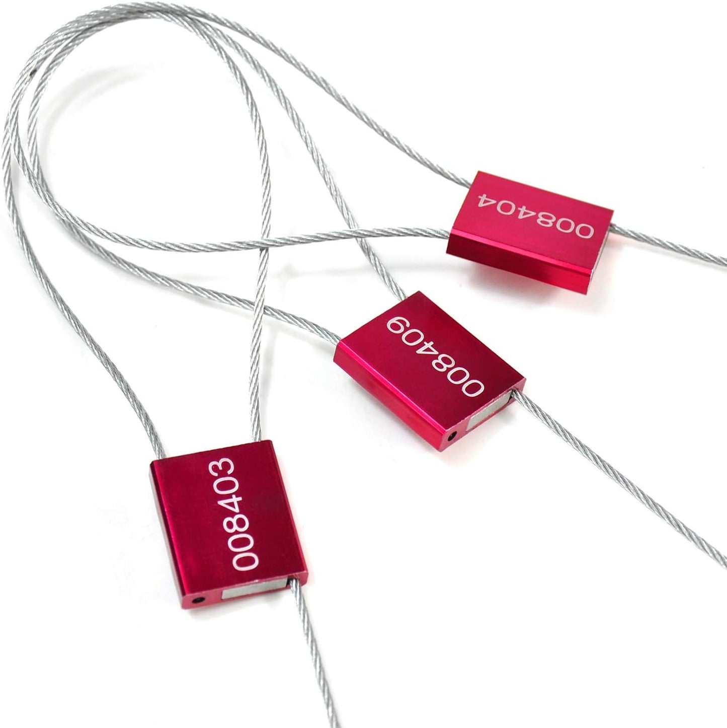 LeadSeals(R) 500 Red Steel Cable Seals - Metal Security Tags - Truck Trailer Seal - Anti-Tamper - Pull-Tite - ISO 17712