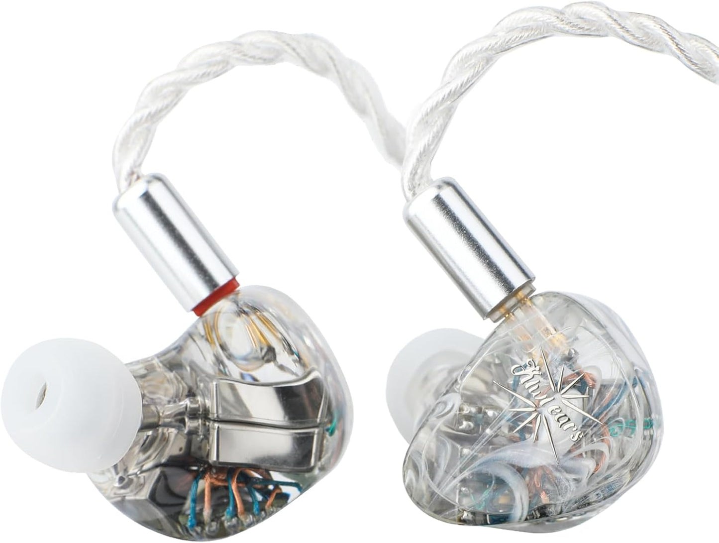 Linsoul Kiwi Ears Orchestra Lite Performance Custom 8BA in-Ear Monitor IEM with Detachable 4-core 7N Oxygen-Free Copper OFC Cable, Handcrafts Faceplate for Audiophile Studio Musician (Clear)
