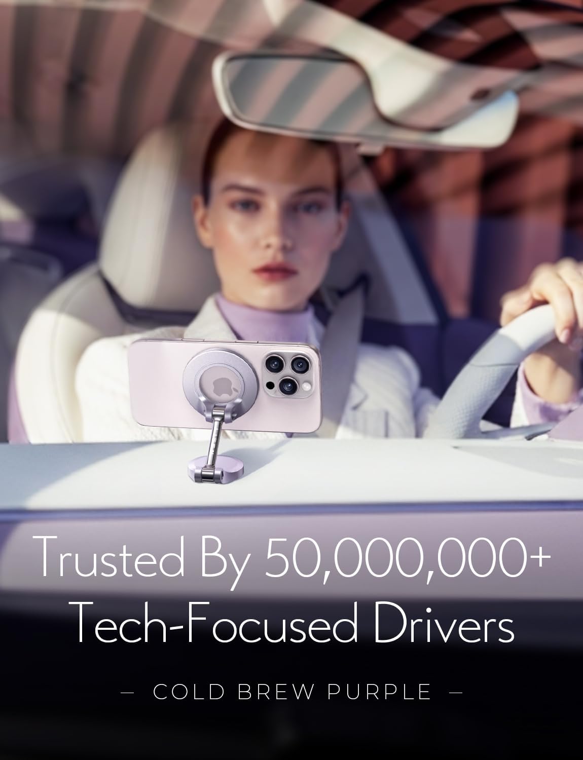 LISEN for Magsafe Car Mount, Ultra Magnetic Dashboard Phone Holder, Car Accessories for iPhone 16 Pro Max,Gifts for Men Women Him Her, Fit for iPhone16 Pro/Pro Max 15 14 13 12, Cold Brew Purple