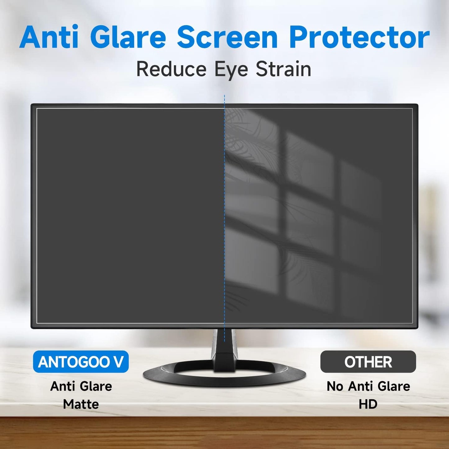 2 Pack 23 Inch Anti Glare Computer Screen Cover, Eye Protection Matte Anti Scratch Anti Glare Film for 23'' with 16:9 Aspect Ratio Widescreen Monitor