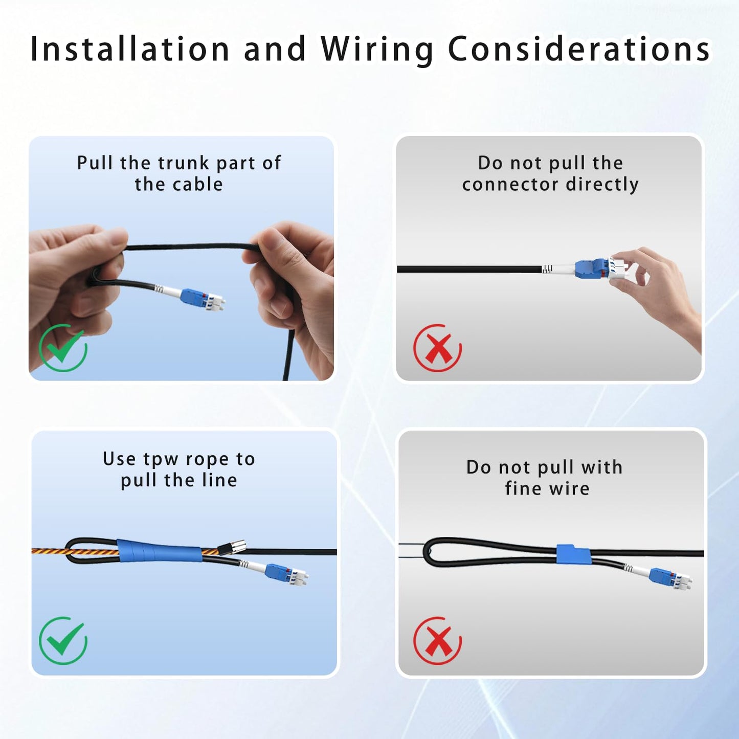 10M/33FT LC to LC Armored Outdoor Fiber Optic Cable, Single Mode Duplex 9/125μm SMF Fiber Patch Cord, OS1/OS2 Compatible, Black LSZH Jacket, Uniboot Jumper for FTTH, Data Center, Long-Distance Use