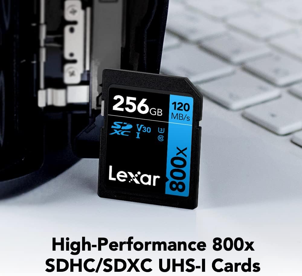 Lexar High-Performance 800x 128GB SDXC UHS-I Memory Card, C10, U3, V30, Full-HD & 4K Video, Up to 120MB/s Read, for Point-and-Shoot Cameras, Mid-Range DSLR, HD Camcorder (LSD0800128G-BNNNU)
